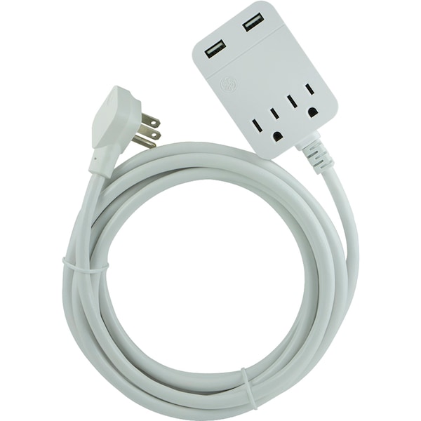 Ge USB 12 ft. Extension Cord with Surge Protection 32089
